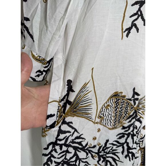 NWOT Club Z Collection Bohemian Beach Size 1X Shirt/Cover Up Color White Multi - Picture 3 of 16